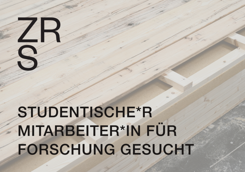 Studentische*n Mitarbeiter*in in der Forschung | ZRS Architekten